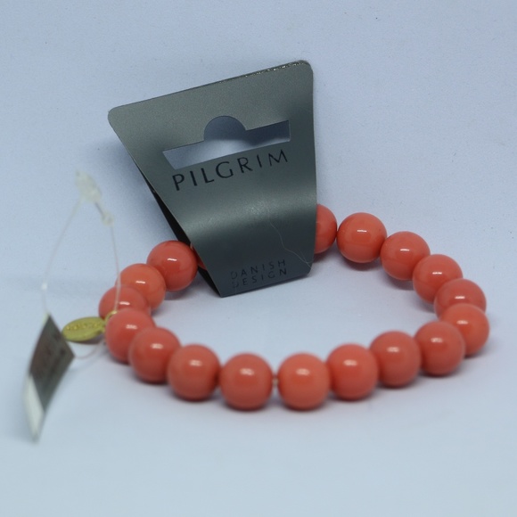 Pilgrim Coral Pink Beaded Bracelet - Picture 1 of 4